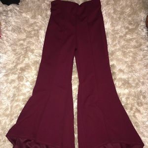 Red Bell Bottom Pants